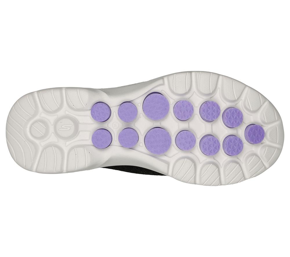 Women Skechers Slip-ins: GO WALK 6 - Fabulous View Hands Free Slip Ins Black / Lavender  USA |  0857-BGMUC