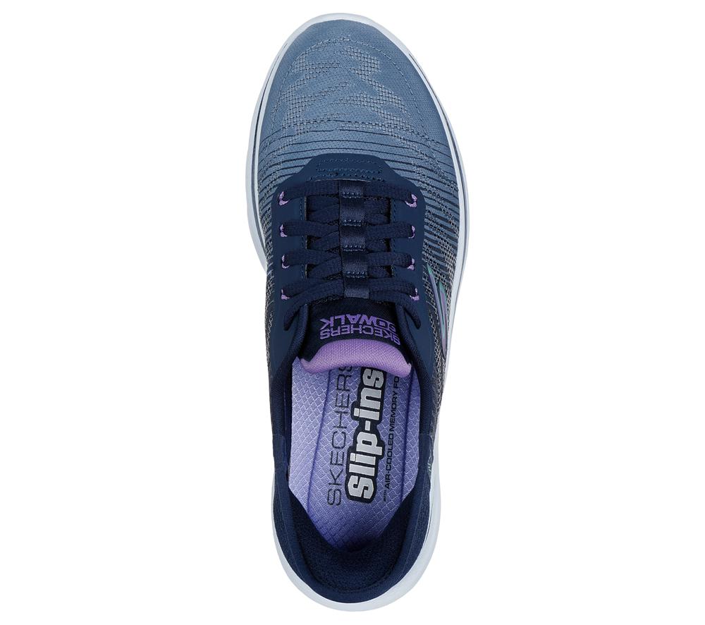 Women Skechers Slip-ins: GO WALK 7 - Adel Hands Free Slip Ins Navy / Multicolor  USA |  4029-DUVBF