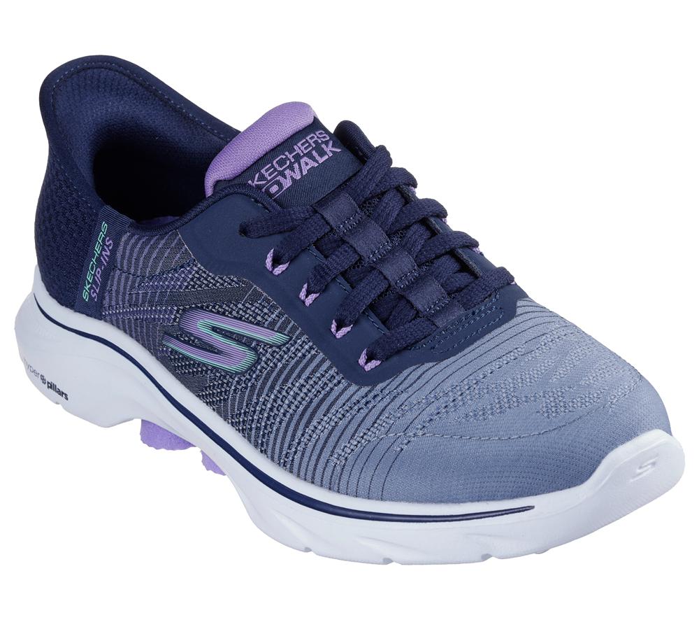 Women Skechers Slip-ins: GO WALK 7 - Adel Hands Free Slip Ins Navy / Multicolor  USA |  4029-DUVBF