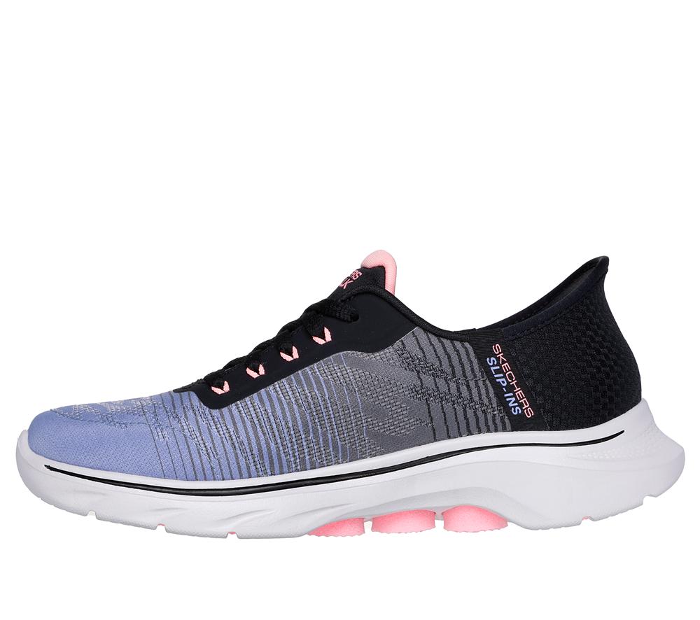Women Skechers Slip-ins: GO WALK 7 - Adel Hands Free Slip Ins Black / Multicolor  USA |  8619-FJMAW