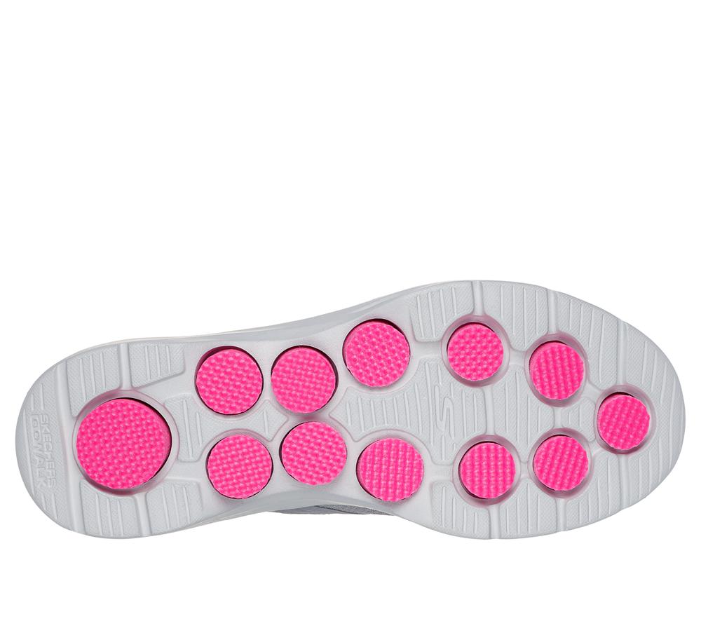 Women Skechers Slip-ins: GO WALK 7 - Ida Hands Free Slip Ins Grey / Hot Pink  USA |  2785-DRKTF
