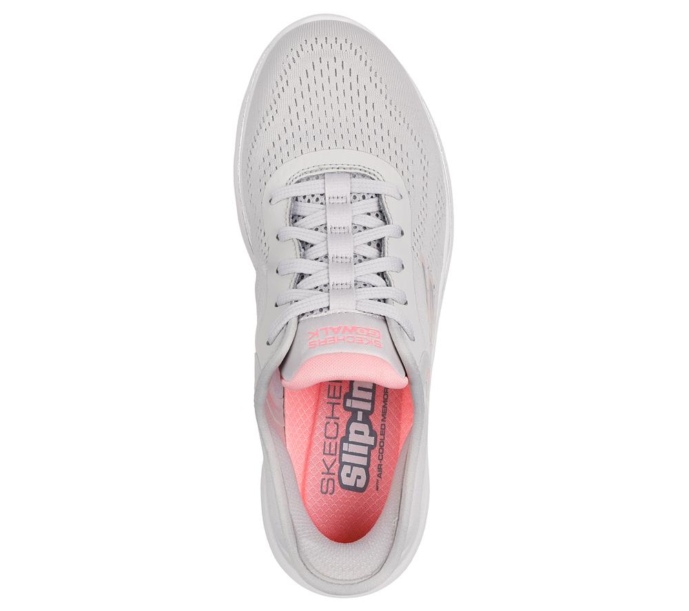 Women Skechers Slip-ins: GO WALK 7 - Valin Slip On Shoes Grey / Pink  USA |  7142-NQHRW