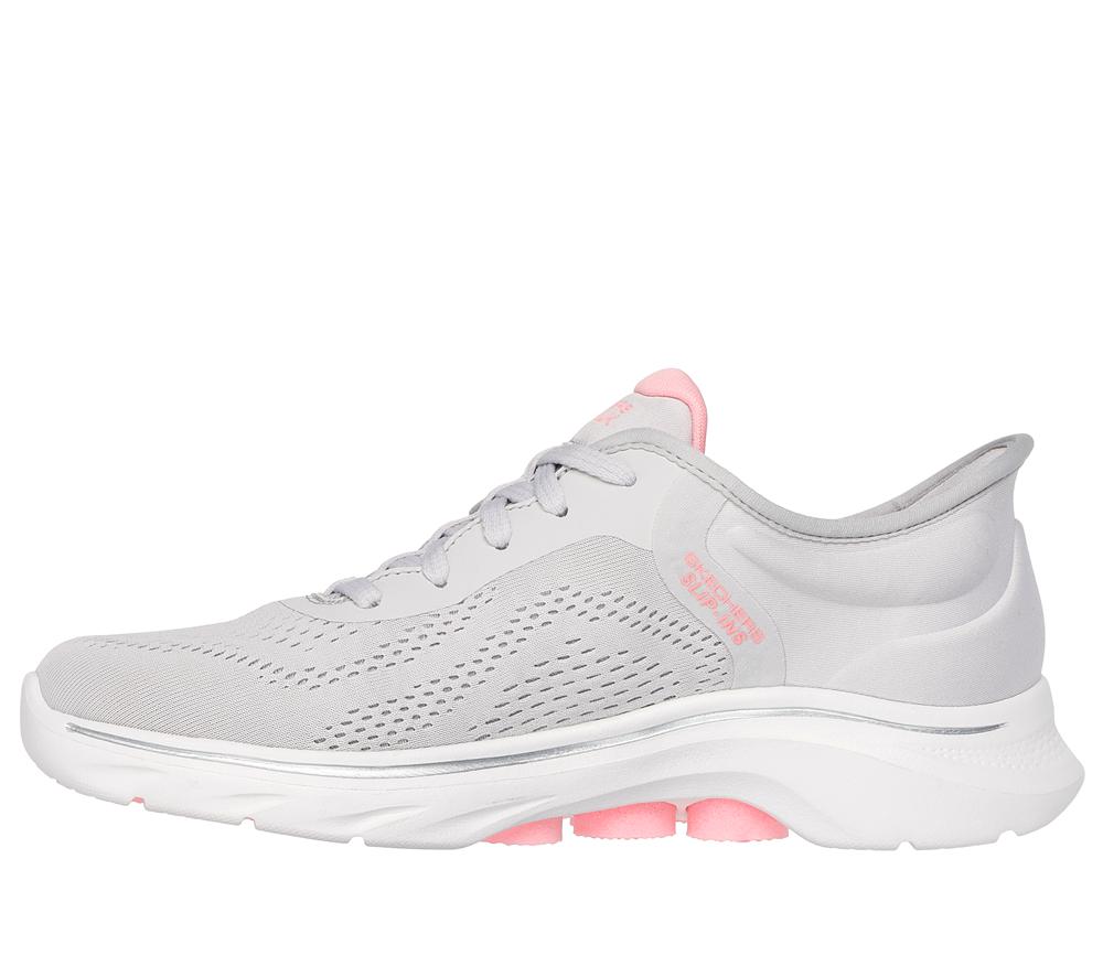 Women Skechers Slip-ins: GO WALK 7 - Valin Slip On Shoes Grey / Pink  USA |  7142-NQHRW