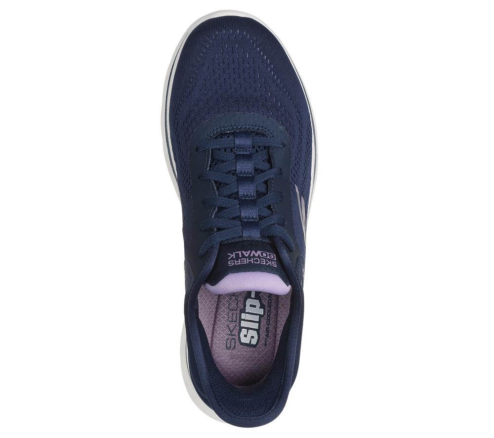 Women Skechers Slip-ins: GO WALK 7 - Valin Hands Free Slip Ins Navy / Lavender  USA |  7518-JIOVE