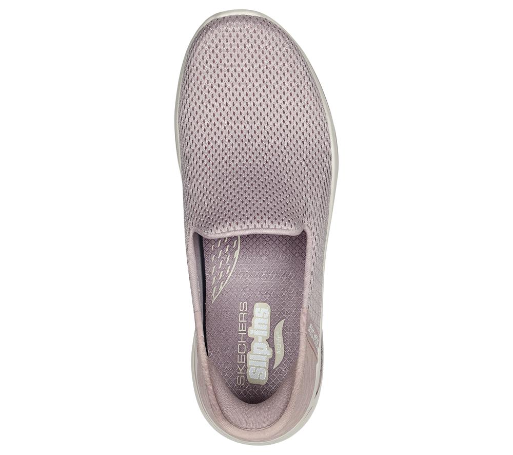 Women Skechers Slip-ins: GO WALK Arch Fit - Summer Slip On Shoes Mauve Purple  USA |  1728-SAEWK