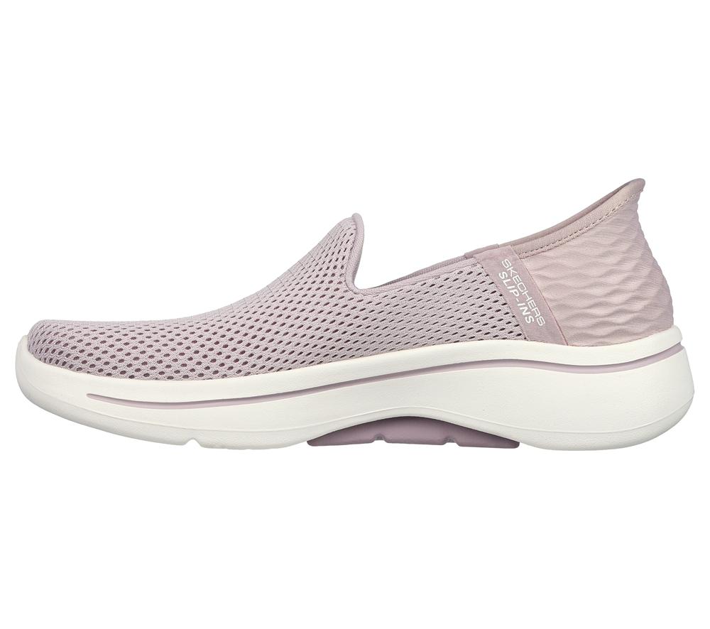 Women Skechers Slip-ins: GO WALK Arch Fit - Summer Slip On Shoes Mauve Purple  USA |  1728-SAEWK
