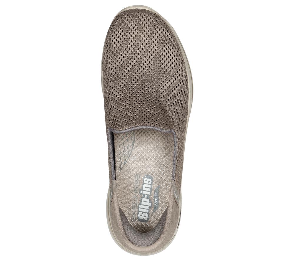Women Skechers Slip-ins: GO WALK Arch Fit - Summer Hands Free Slip Ins Taupe Brown  USA |  6579-DSKUP