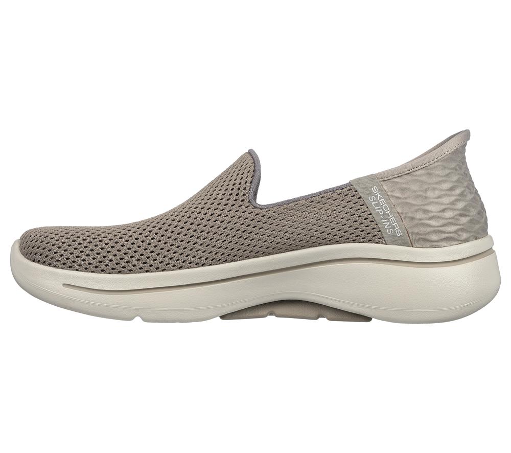 Women Skechers Slip-ins: GO WALK Arch Fit - Summer Hands Free Slip Ins Taupe Brown  USA |  6579-DSKUP