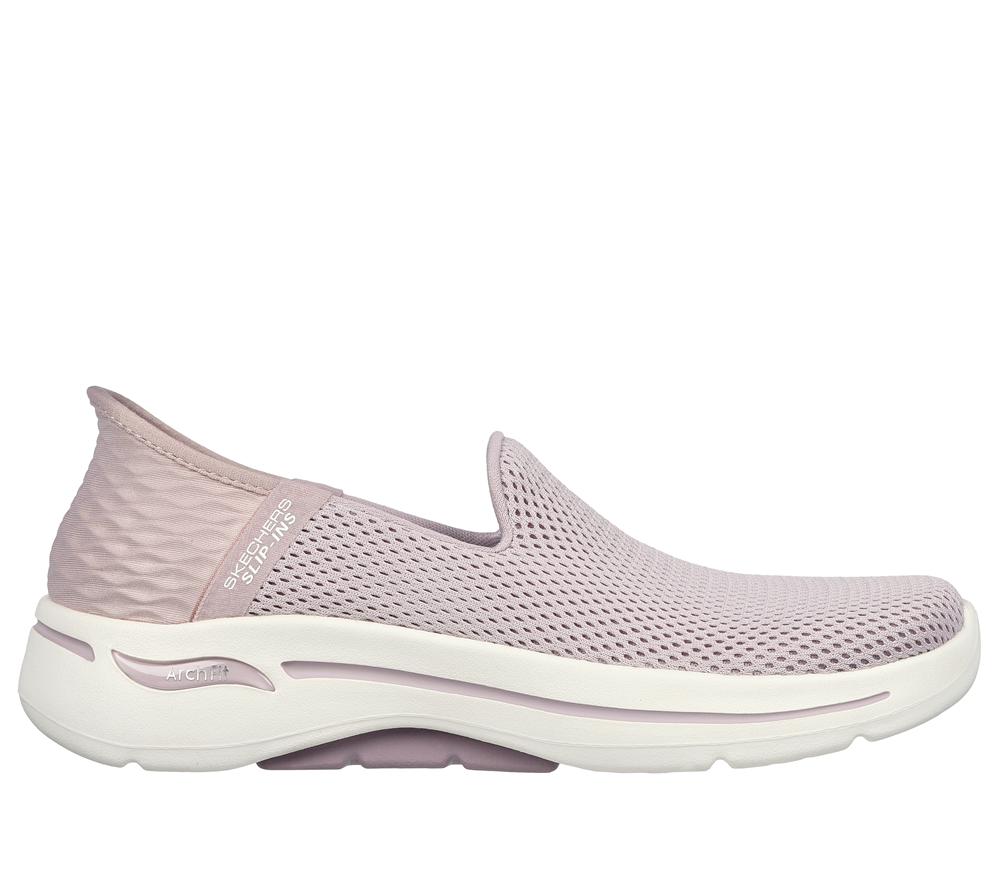 Women Skechers Slip-ins: GO WALK Arch Fit - Summer Hands Free Slip Ins Mauve Purple  USA |  8253-HVOZM