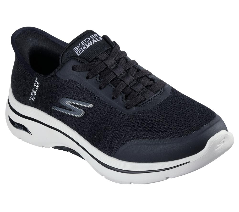 Women Skechers Slip-ins: GO WALK Arch Fit 2.0 Sneakers Black / White  USA |  0132-HDRAC