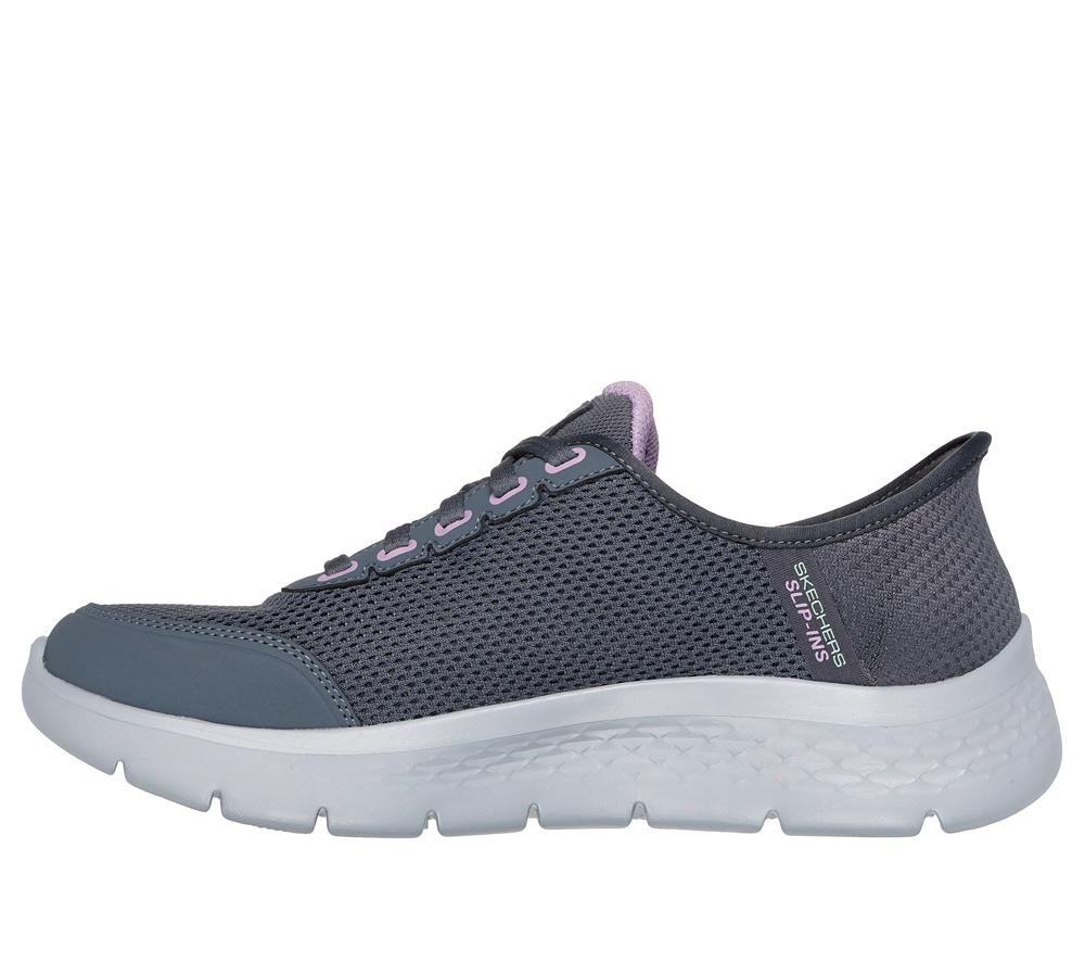 Women Skechers Slip-ins: GO WALK Flex - Clear Creek Slip On Shoes Charcoal / Lavender  USA |  6034-WEDLY