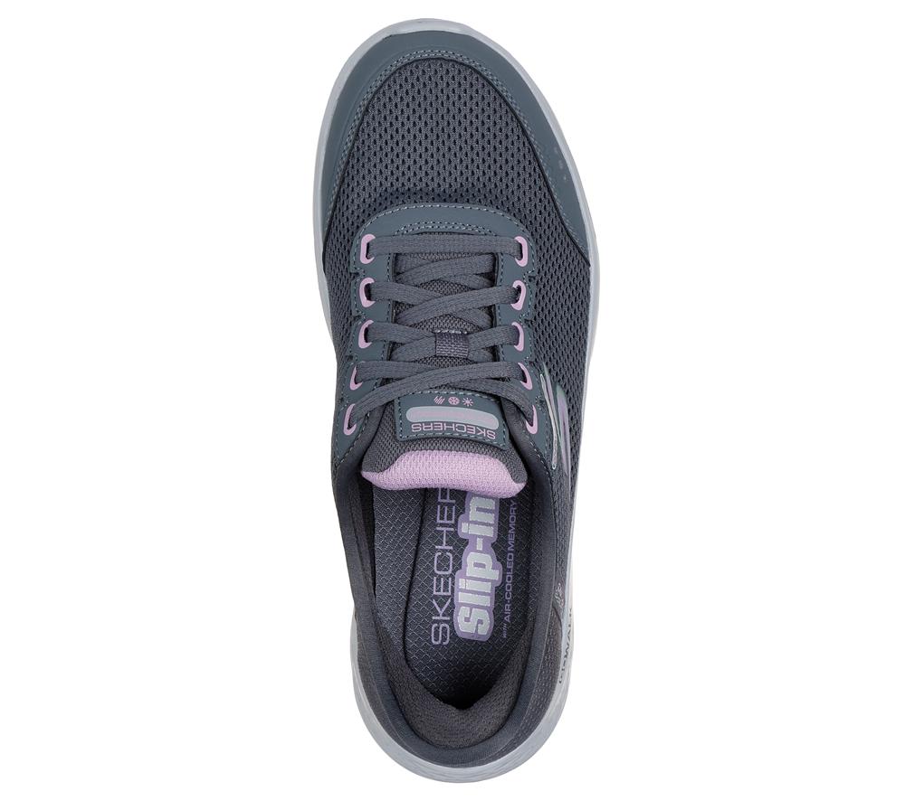 Women Skechers Slip-ins: GO WALK Flex - Clear Creek Hands Free Slip Ins Charcoal / Lavender  USA |  5762-YKZME