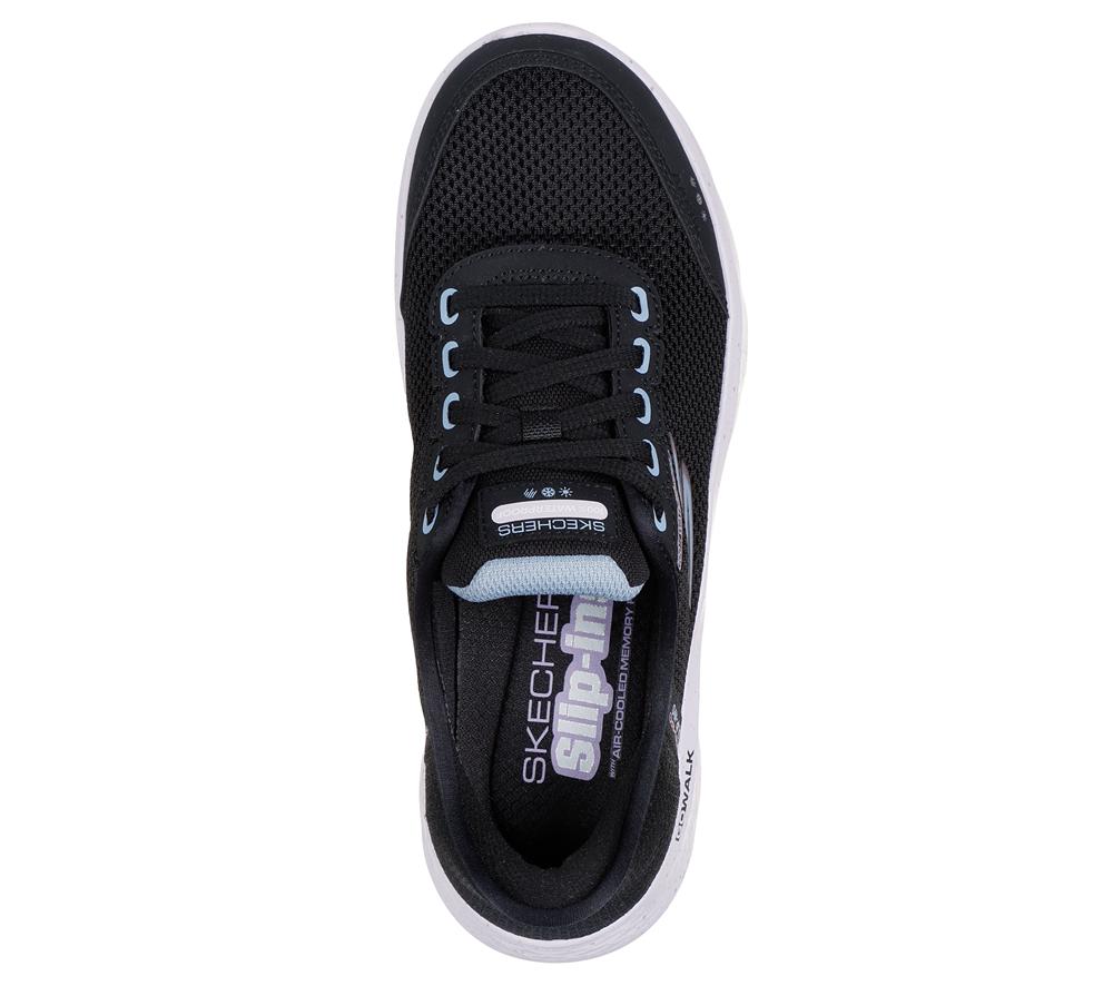 Women Skechers Slip-ins: GO WALK Flex - Clear Creek Hands Free Slip Ins Black / Mauve  USA |  9745-UNJAW