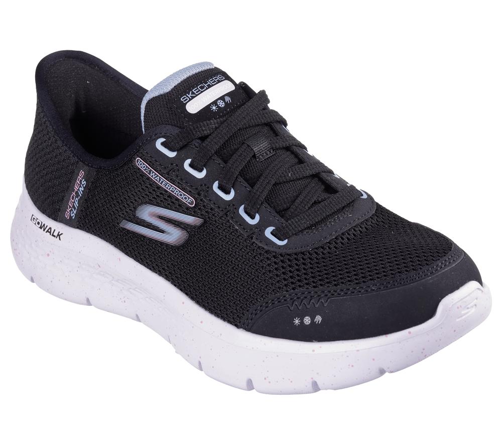 Women Skechers Slip-ins: GO WALK Flex - Clear Creek Hands Free Slip Ins Black / Mauve  USA |  9745-UNJAW