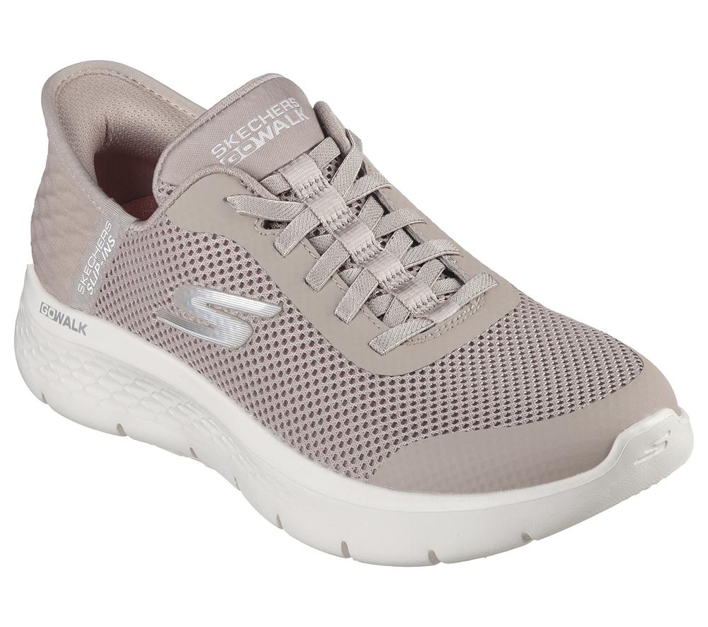 Women Skechers Slip-ins: GO WALK Flex - Grand Entry Hands Free Slip Ins Taupe Brown  USA |  6913-WCSOF