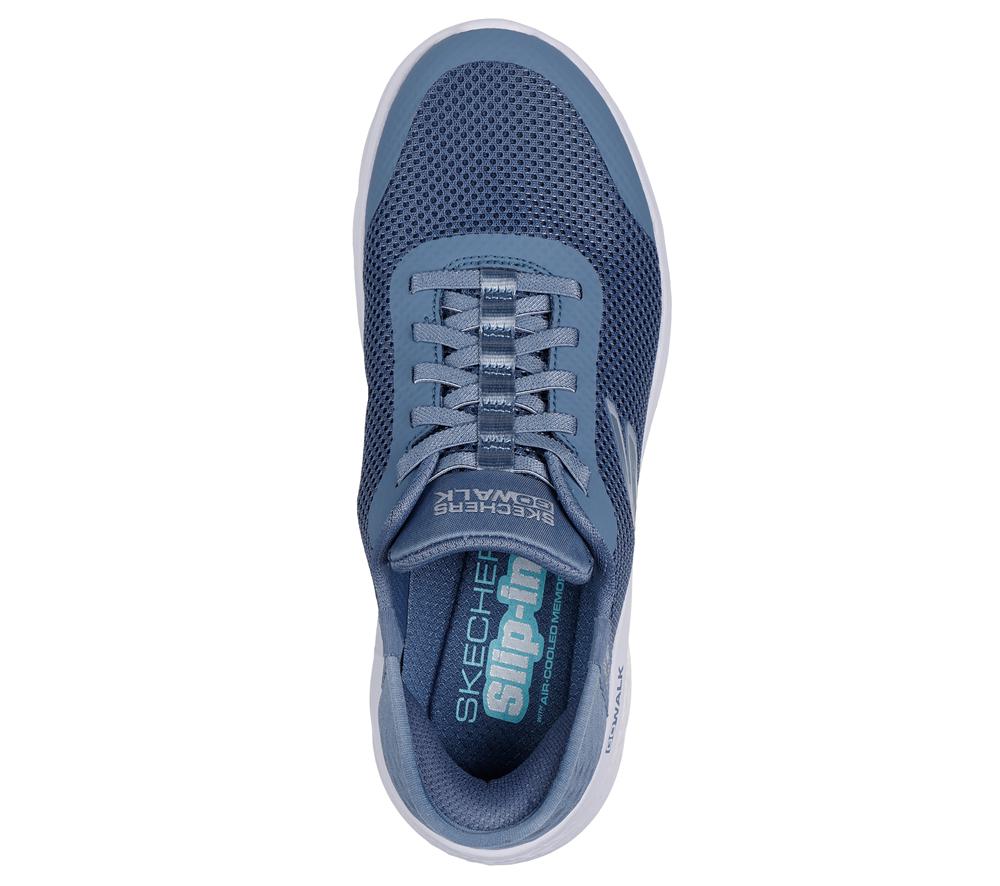 Women Skechers Slip-ins: GO WALK Flex - Grand Entry Hands Free Slip Ins Blue  USA |  6401-JYANE