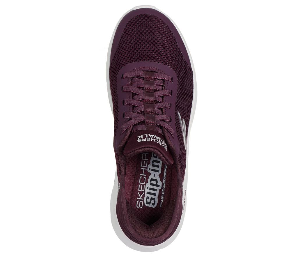 Women Skechers Slip-ins: GO WALK Flex - Grand Entry Slip On Shoes Burgundy  USA |  8569-QJFTB