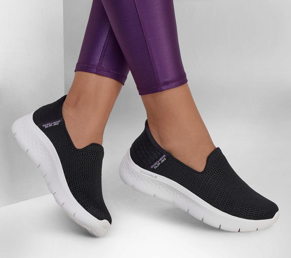 Women Skechers Slip-ins: GO WALK Flex - Relish Hands Free Slip Ins Black / White  USA |  4286-CRKTL