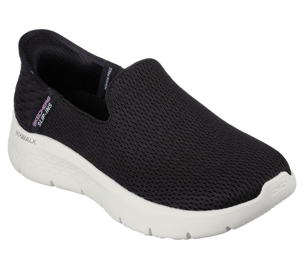 Women Skechers Slip-ins: GO WALK Flex - Relish Hands Free Slip Ins Black / White  USA |  4286-CRKTL