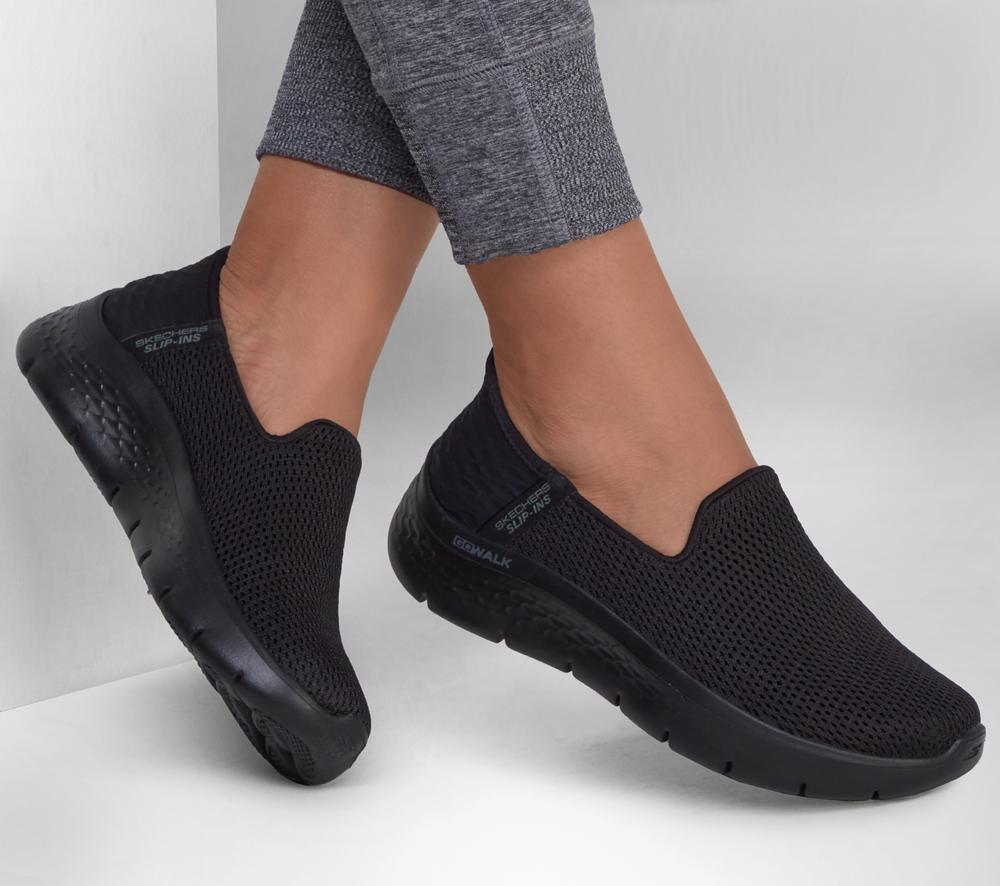 Women Skechers Slip-ins: GO WALK Flex - Relish Slip On Shoes Black  USA |  1097-XDAMB
