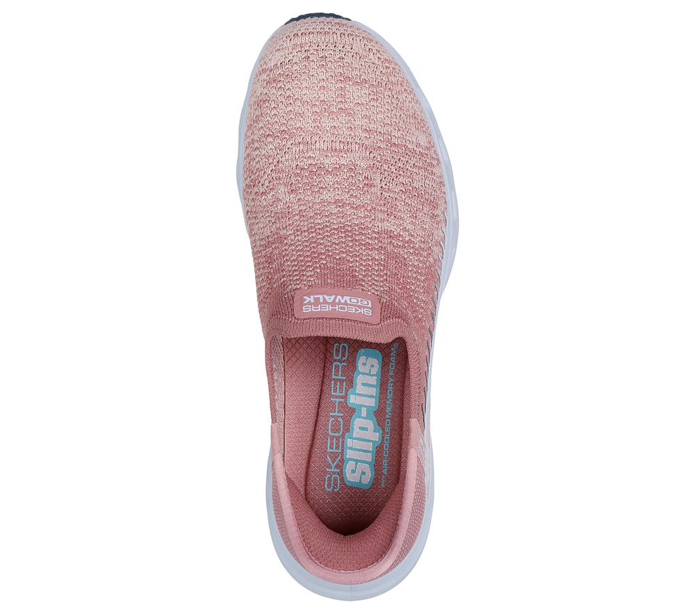 Women Skechers Slip-ins GO Walk Glide-Step 2.0 - Venus Hands Free Slip Ins Mauve / Blue  USA |  3476-YUSRI
