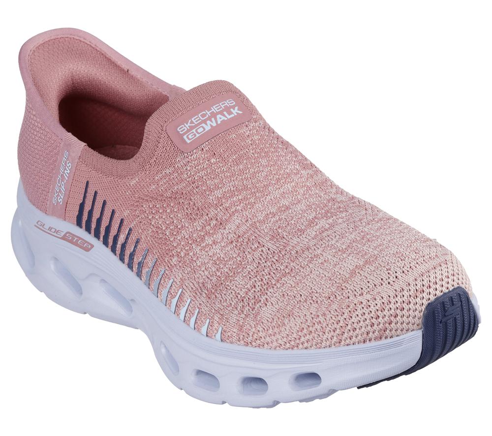 Women Skechers Slip-ins GO Walk Glide-Step 2.0 - Venus Hands Free Slip Ins Mauve / Blue  USA |  3476-YUSRI
