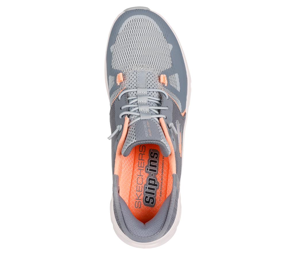 Women Skechers Slip-ins: Glide-Step Pro Hands Free Slip Ins Grey / Orange  USA |  3527-NDWZG