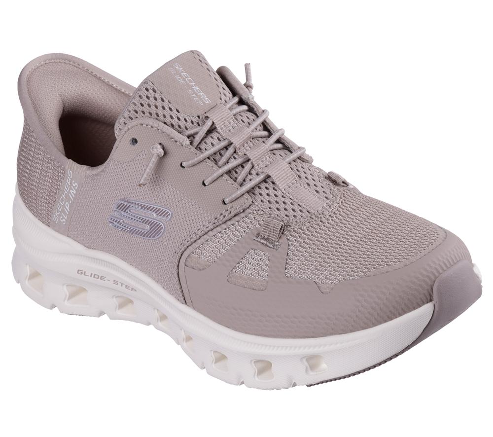 Women Skechers Slip-ins: Glide-Step Pro Slip On Shoes Taupe Brown  USA |  1937-ORZYX