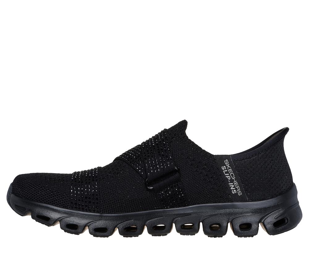 Women Skechers Slip-ins: Glide-Step - High Shine Hands Free Slip Ins Black  USA |  0179-IECZH