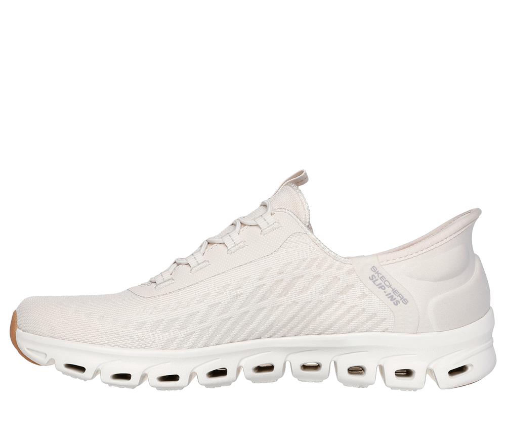 Women Skechers Slip-ins: Glide-Step - Tranquility Slip On Shoes Natural White  USA |  0738-WPDOE
