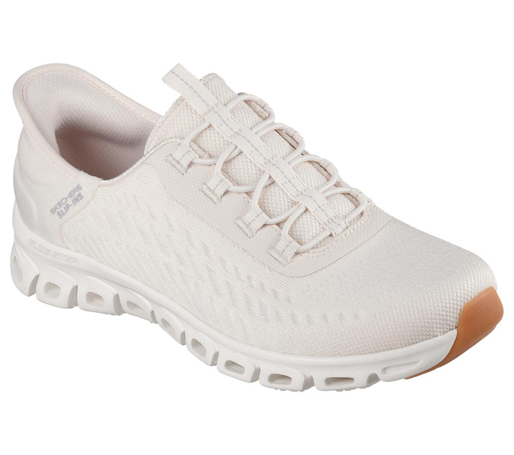 Women Skechers Slip-ins: Glide-Step - Tranquility Slip On Shoes Natural White  USA |  0738-WPDOE