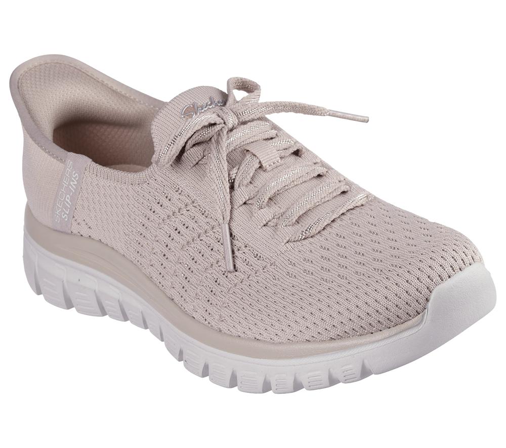 Women Skechers Slip-ins: Graceful - First Blush Slip On Shoes Taupe Brown  USA |  5216-VAYRK
