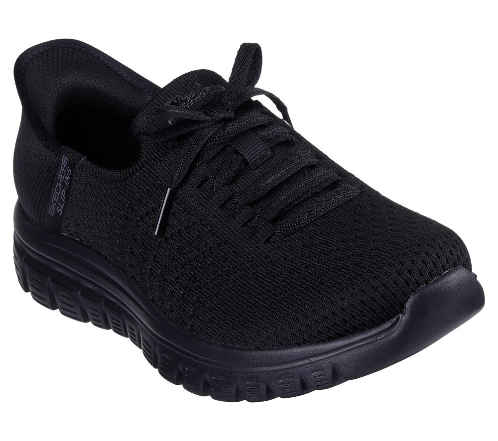Women Skechers Slip-ins: Graceful - First Blush Hands Free Slip Ins Black  USA |  9087-TIHMK