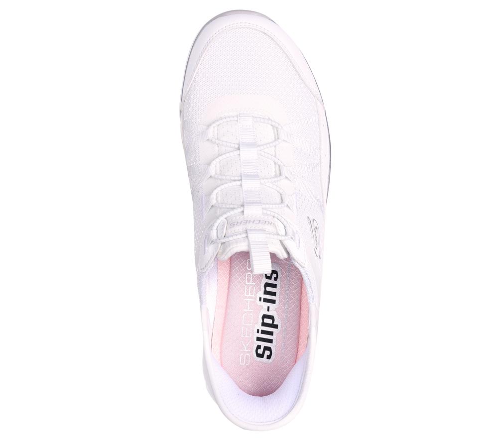 Women Skechers Slip-ins: Gratis Sport - Leisurely Hands Free Slip Ins White / Silver  USA |  5793-CFDQA