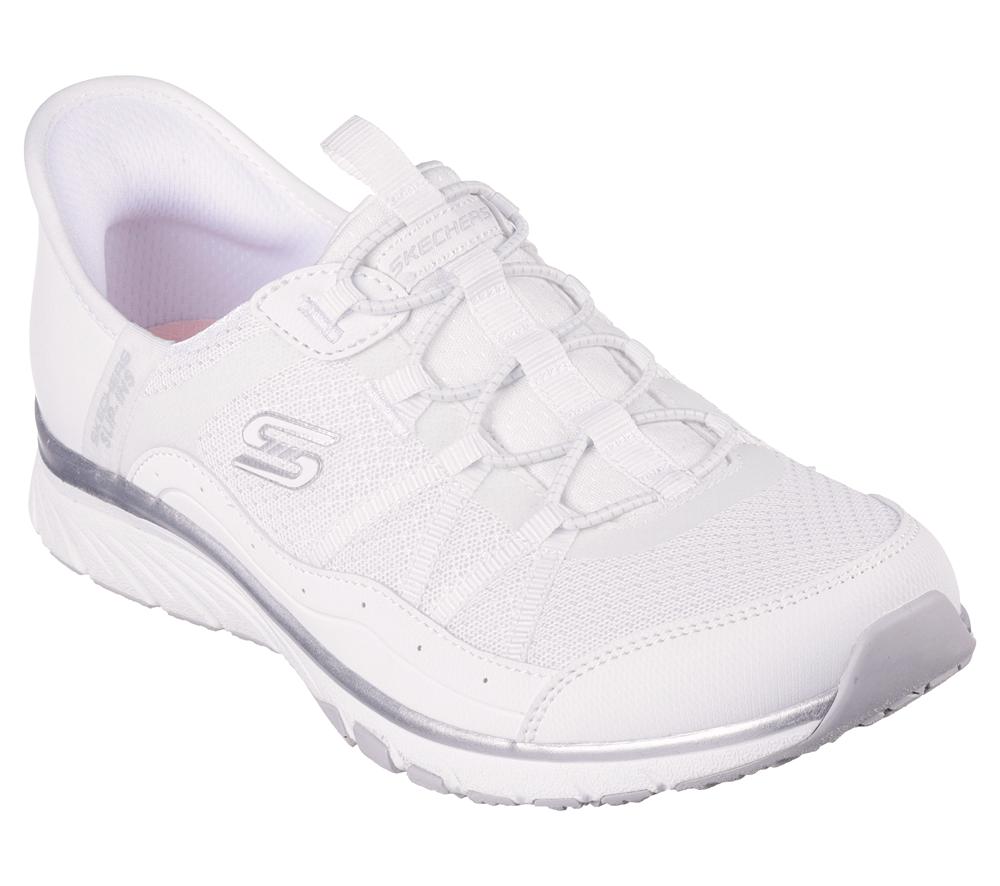 Women Skechers Slip-ins: Gratis Sport - Leisurely Hands Free Slip Ins White / Silver  USA |  5793-CFDQA