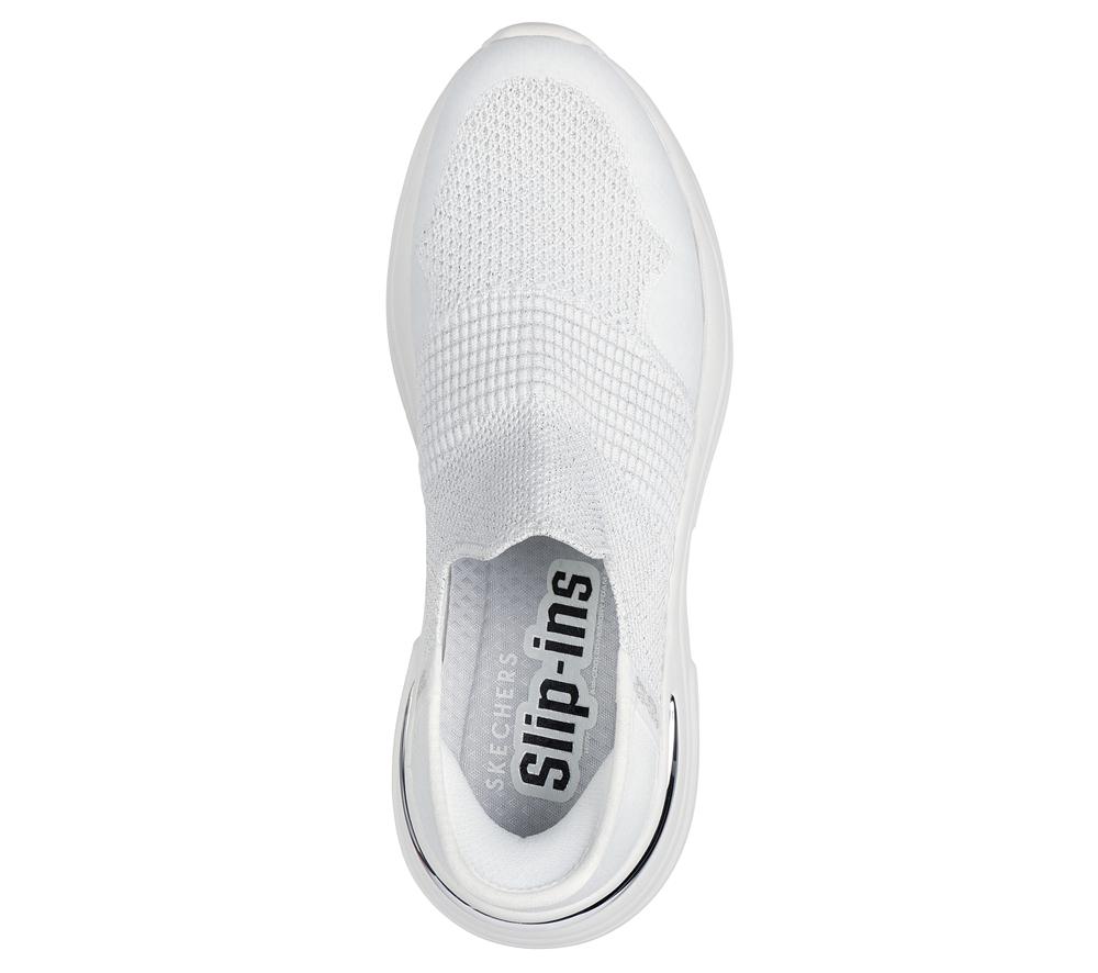 Women Skechers Slip-ins: Hazel - Priya Hands Free Slip Ins White / Silver  USA |  4156-CHURG