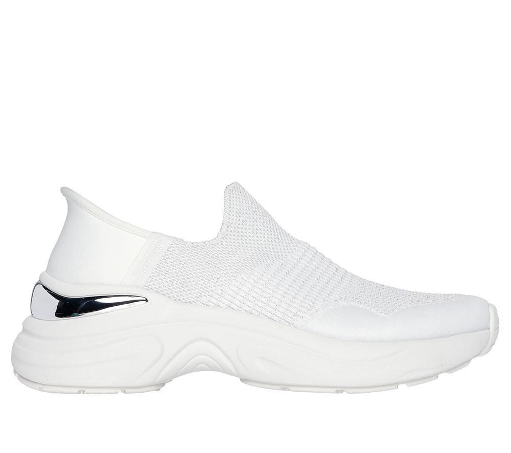 Women Skechers Slip-ins: Hazel - Priya Hands Free Slip Ins White / Silver  USA |  4156-CHURG