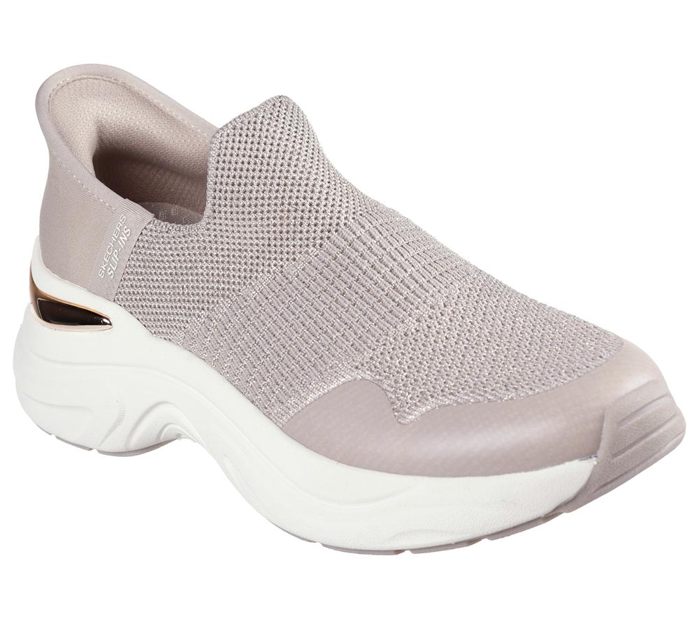 Women Skechers Slip-ins: Hazel - Priya Hands Free Slip Ins Taupe / Gold  USA |  2135-ODFTY