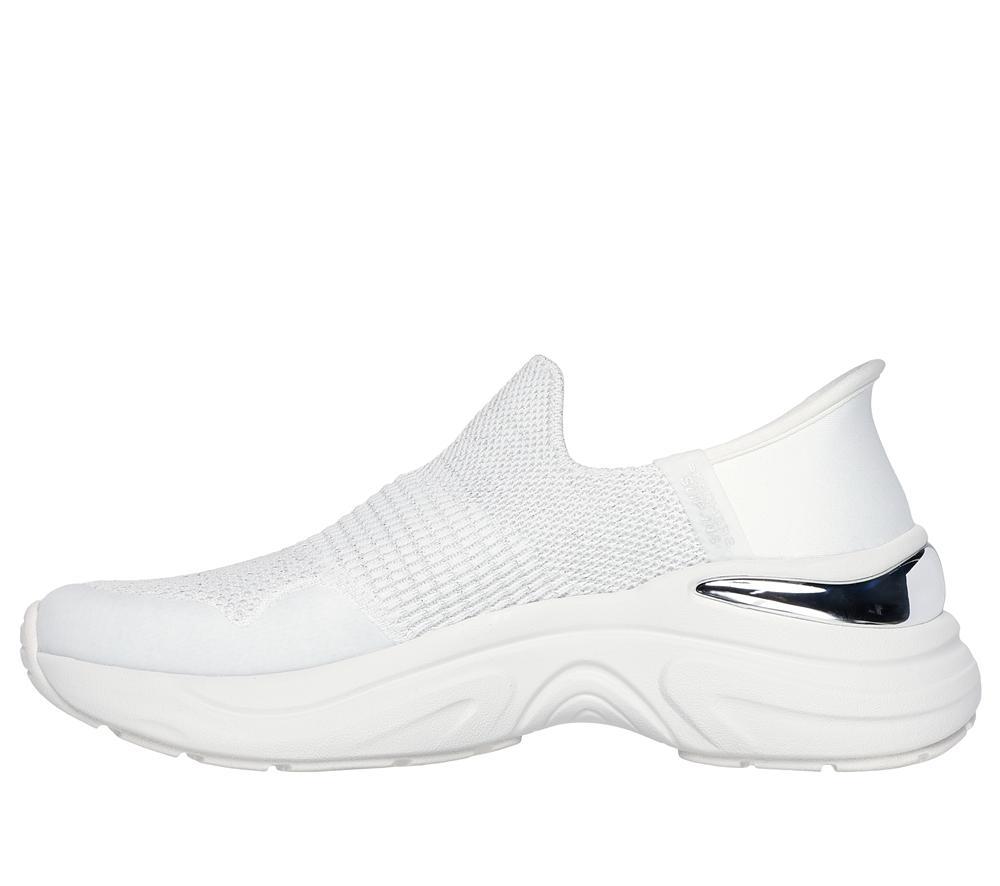 Women Skechers Slip-ins: Hazel - Priya Slip On Shoes White / Silver  USA |  7326-HVCKT