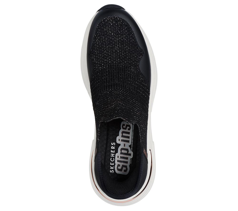 Women Skechers Slip-ins: Hazel - Priya Slip On Shoes Black / Rose Gold  USA |  2617-ZCPGS