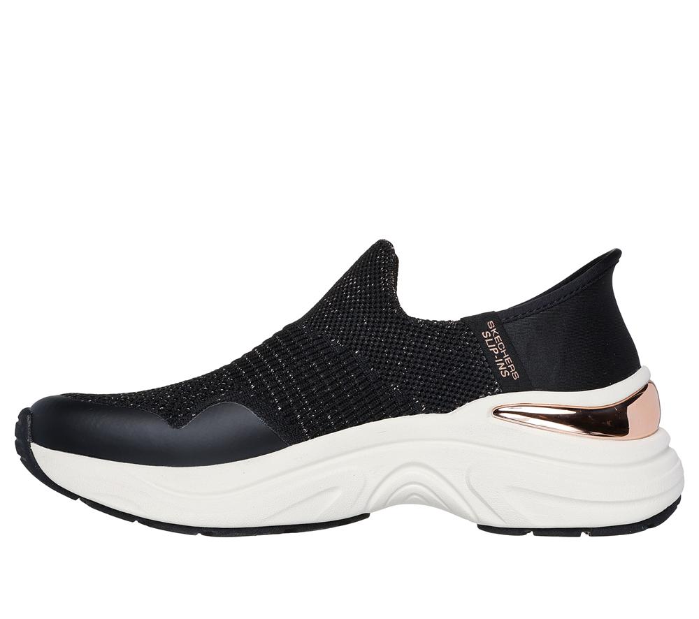 Women Skechers Slip-ins: Hazel - Priya Slip On Shoes Black / Rose Gold  USA |  2617-ZCPGS