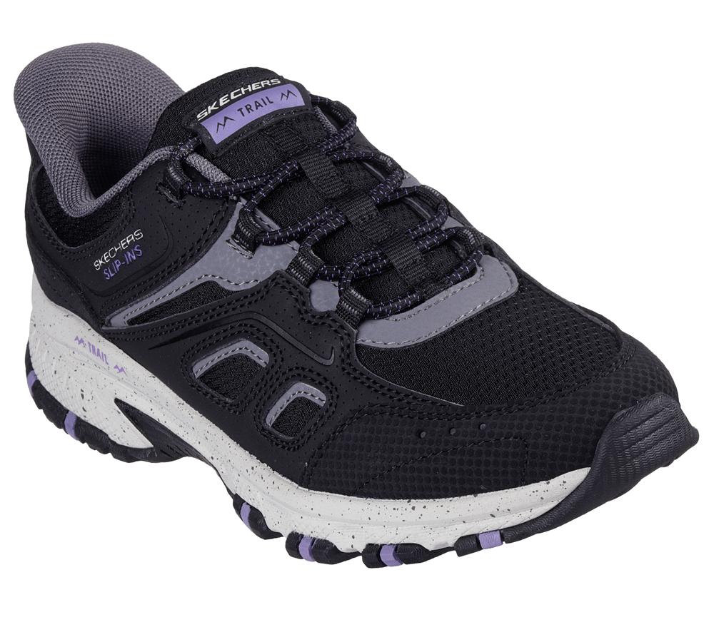 Women Skechers Slip-ins: Hillcrest - Kamalino Slip On Shoes Black / Purple  USA |  3175-BTINH