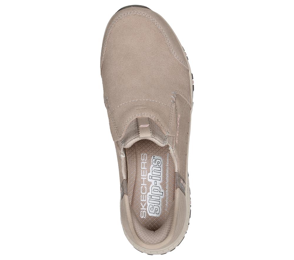 Women Skechers Slip-ins: Hillcrest - Sunapee Hands Free Slip Ins Taupe Brown  USA |  8125-FDQKU