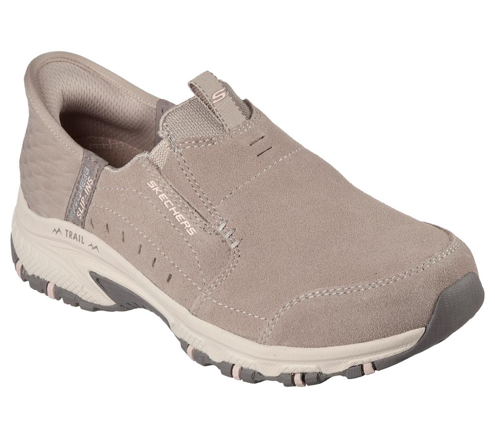 Women Skechers Slip-ins: Hillcrest - Sunapee Hands Free Slip Ins Taupe Brown  USA |  8125-FDQKU