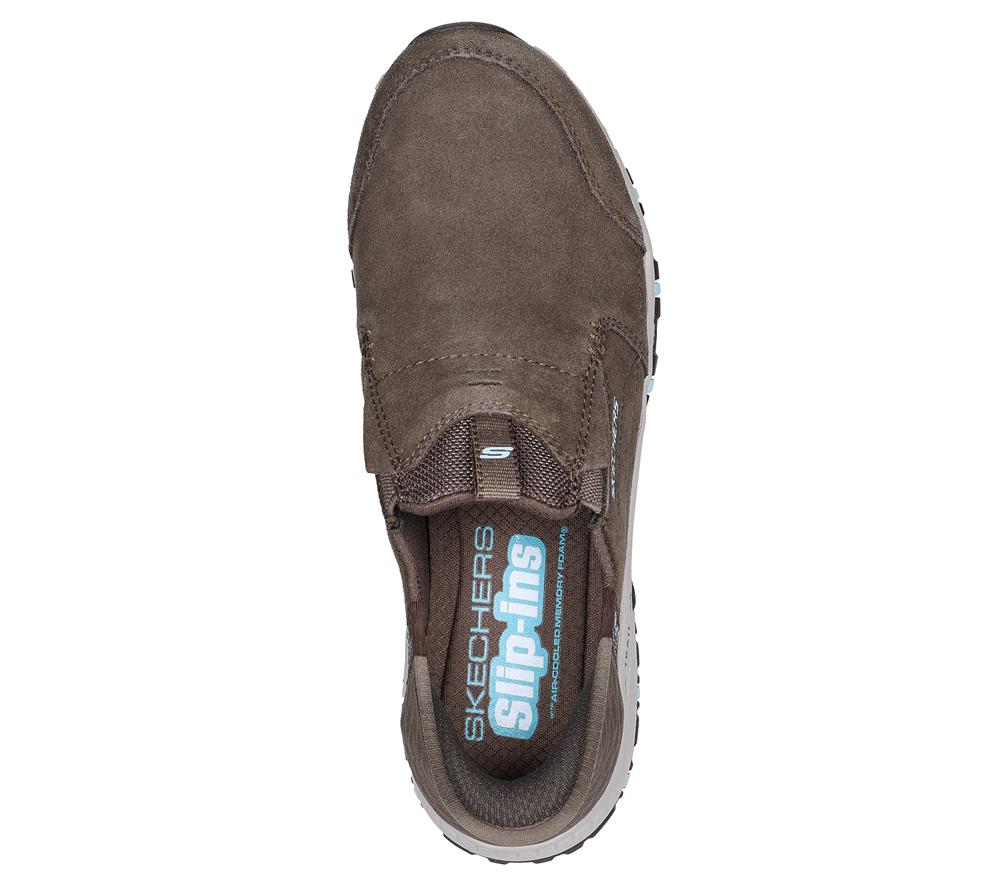 Women Skechers Slip-ins: Hillcrest - Sunapee Hands Free Slip Ins Dark Taupe  USA |  7802-ORHKT