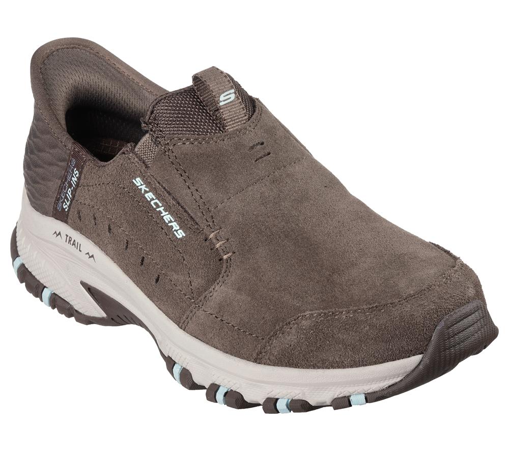 Women Skechers Slip-ins: Hillcrest - Sunapee Hands Free Slip Ins Dark Taupe  USA |  7802-ORHKT