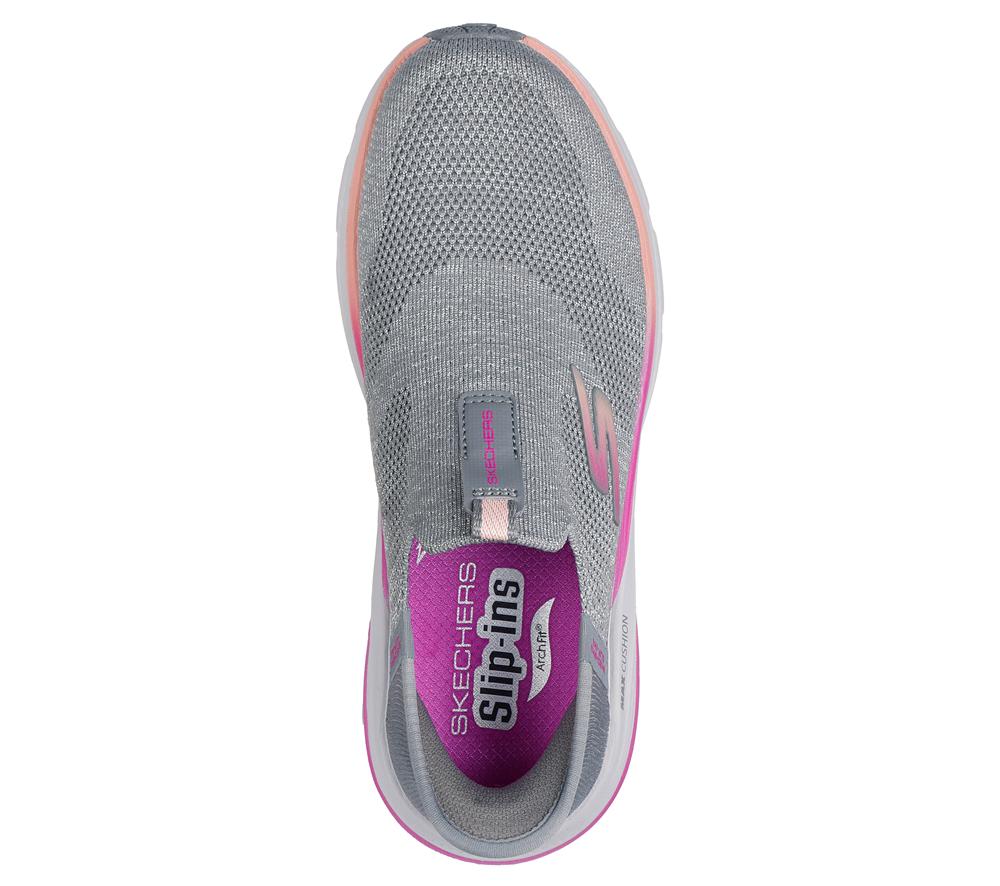 Women Skechers Slip-ins: Max Cushioning Arch Fit 2.0 - Cambridge Slip On Shoes Grey / Pink  USA |  1548-WILCO