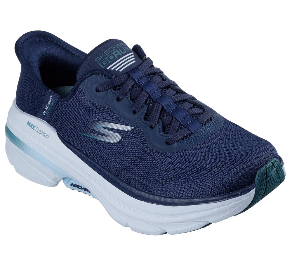 Women Skechers Slip-ins: Max Cushioning Arch Fit 2.0 - Antilles Hands Free Slip Ins Navy / Teal  USA |  7531-QYTNH