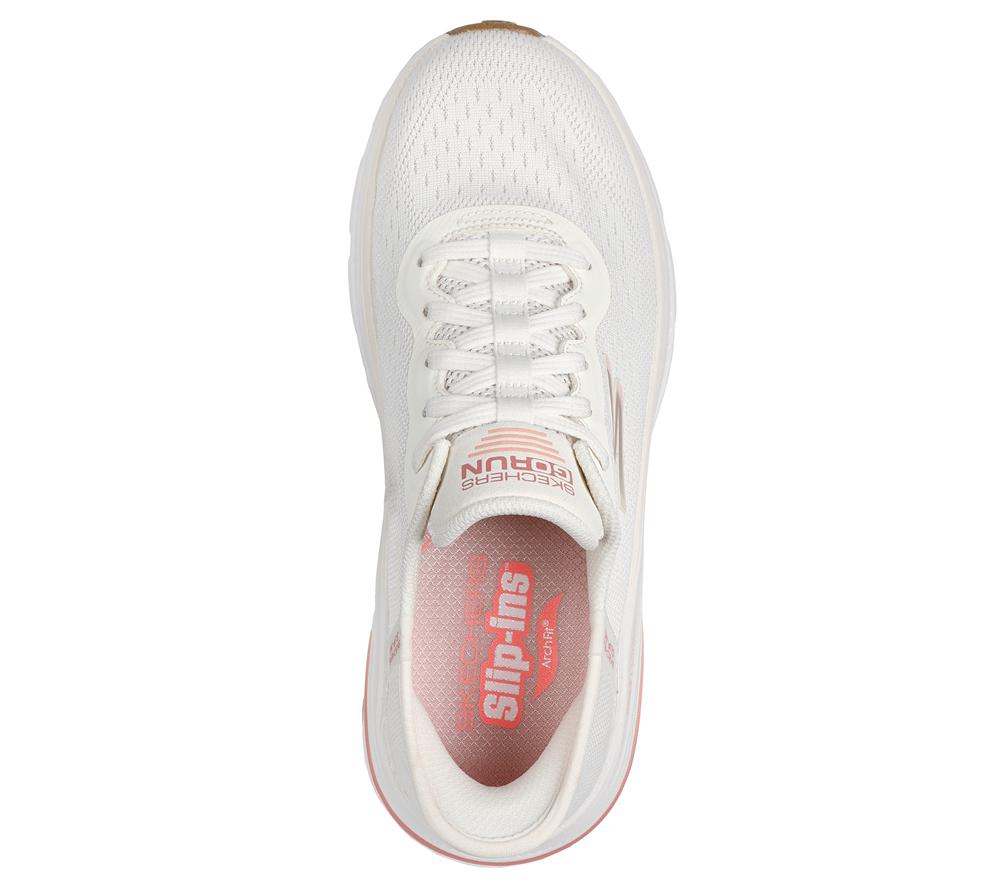 Women Skechers Slip-ins: Max Cushioning Arch Fit 2.0 - Antilles Hands Free Slip Ins Natural / Pink  USA |  1786-TQBIR