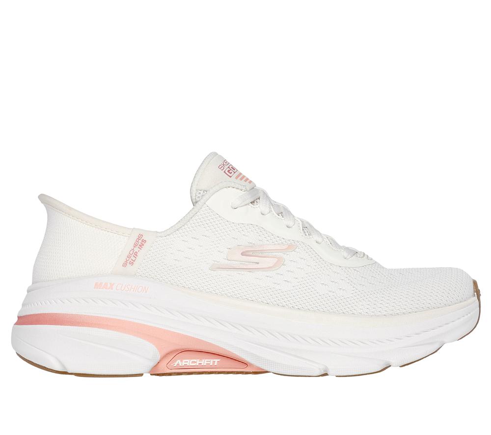 Women Skechers Slip-ins: Max Cushioning Arch Fit 2.0 - Antilles Hands Free Slip Ins Natural / Pink  USA |  1786-TQBIR